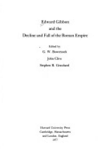 Cover of Edward Gibbon and the "Decline and Fall of the Roman Empire"