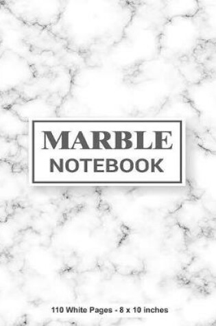 Cover of Marble Notebook 110 White Pages 8x10 inches