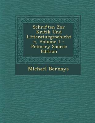 Book cover for Schriften Zur Kritik Und Litteraturgeschichte, Volume 1