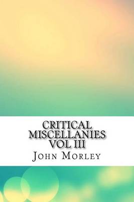 Cover of Critical Miscellanies Vol III