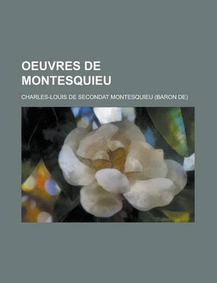 Book cover for Oeuvres de Montesquieu; Tome Troisieme