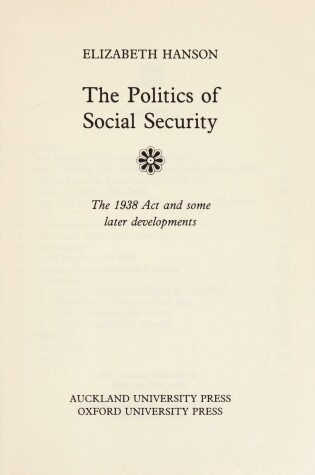 Cover of The Politics of Social Security