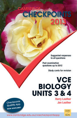 Cover of Cambridge Checkpoints VCE Biology Units 3 and 4 2013