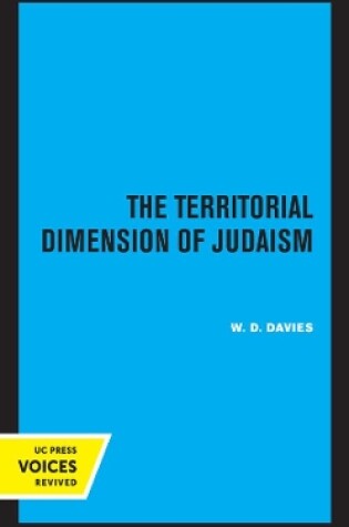 Cover of The Territorial Dimension of Judaism