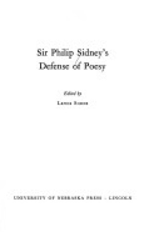 Cover of Sir Philip Sidney's Defense of Poesy