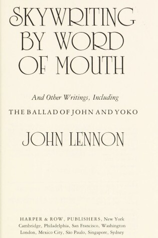 Cover of Skywriting by Word of Mouth, and Other Writings, Including the Ballad of John and Yoko