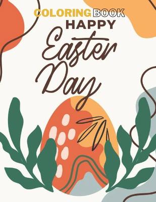 Book cover for happy easter day coloring book