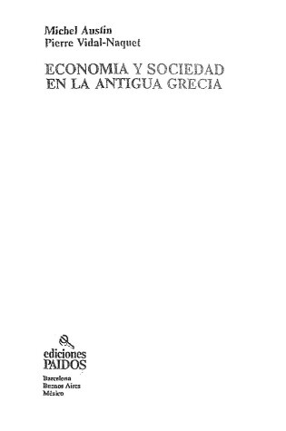 Cover of Economia y Sociedad En La Antigua Grecia