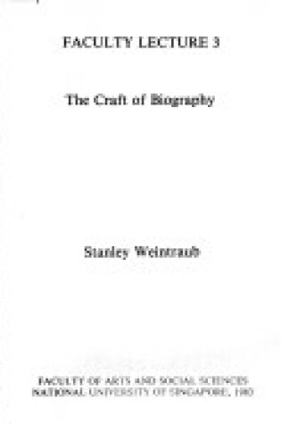 Cover of Craft of Biography