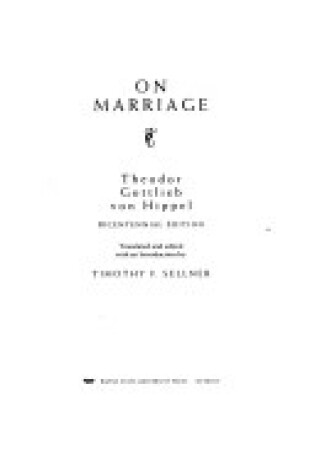 Cover of On Marriage