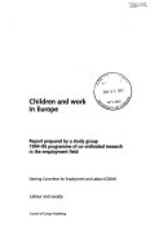 Cover of Children and Work in Europe