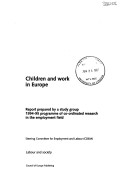 Cover of Children and Work in Europe