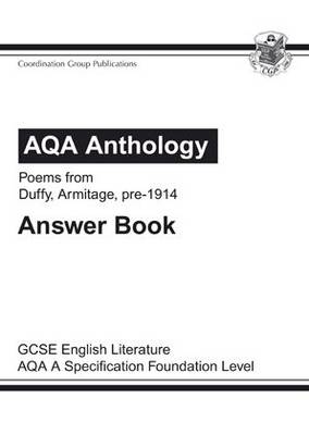 Cover of GCSE Eng Lit AQA Anthology Duffy, Armitage & Pre1914 Poetry Answers (for WB) - F