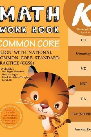 Cover of Kindergarten Math Workbook Common Core Math