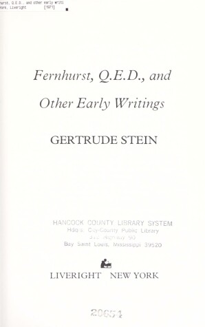 Book cover for Fernhurst, Q.E.D., and Other Early Writings