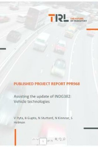 Cover of Assisting the update of INDG382: Vehicle technologies