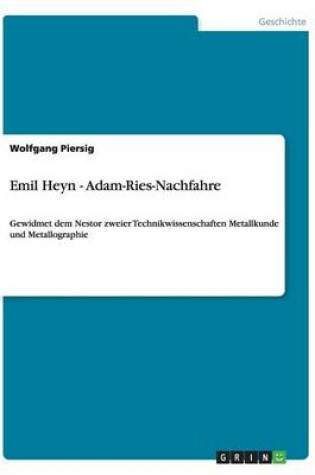 Cover of Emil Heyn. Zum Nachfahren von Adam Ries