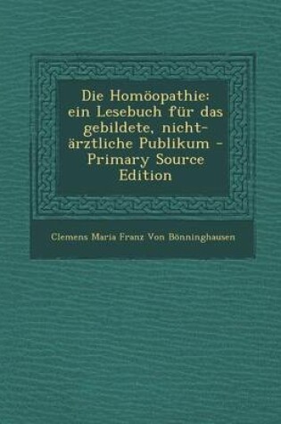 Cover of Die Homoopathie