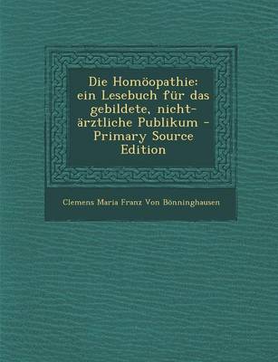 Book cover for Die Homoopathie