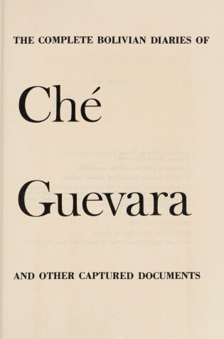 Cover of The Complete Bolivian Diaries and Other Captured Documents