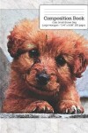Book cover for Composition Book Cute Small Brown Dog - Large Hexagon
