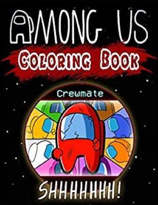 Book cover for among us coloring book crewmate