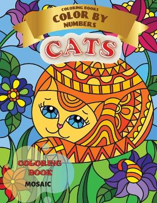 Book cover for Coloring Book - Color by Numbers - Mosaic Cats