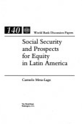 Cover of Social Security and Prospects for Equity in Latin America