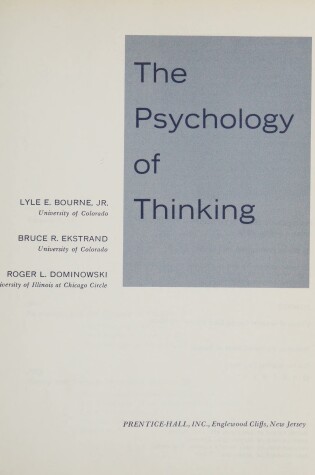 Cover of Psychology of Thinking