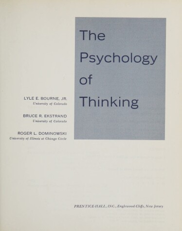 Book cover for Psychology of Thinking