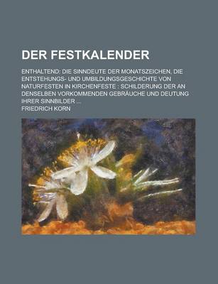 Book cover for Der Festkalender; Enthaltend