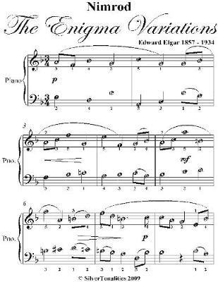 Book cover for Nimrod the Enigma Variations Easy Piano Sheet Music