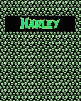 Book cover for 120 Page Handwriting Practice Book with Green Alien Cover Harley