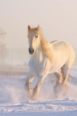 Book cover for Beautiful White Horse Running in the Snow Journal