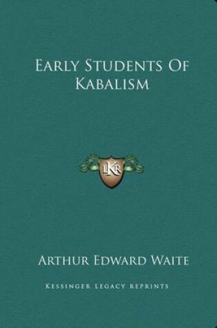 Cover of Early Students of Kabalism