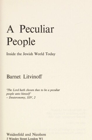 Cover of Peculiar People