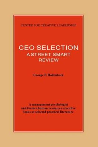 Cover of CEO Selection: A Street-Smart Review