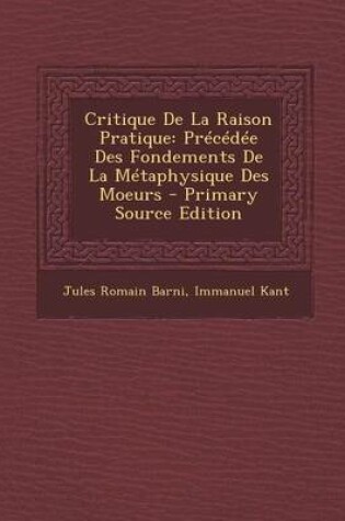 Cover of Critique de La Raison Pratique