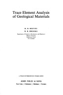 Book cover for Trace Element Analysis of Geological Materials