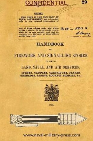 Cover of Handbook of Firework and Signalling Stores in Use by Land, Naval and Air Services 1920