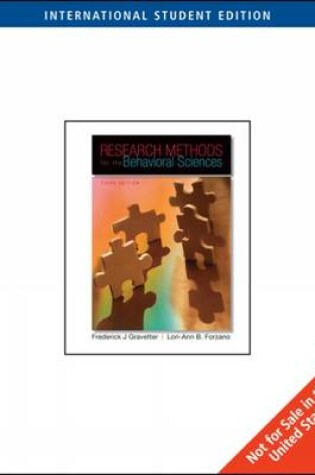 Cover of Research Methods for the Behavioral Sciences