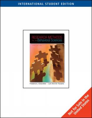 Book cover for Research Methods for the Behavioral Sciences