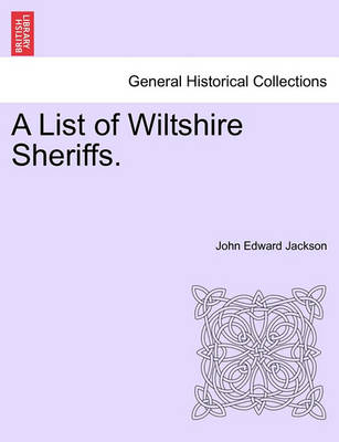 Book cover for A List of Wiltshire Sheriffs.