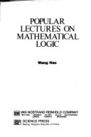 Cover of Popular Lectures on Mathematical Logic