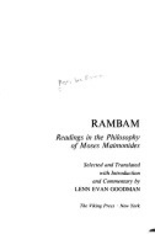 Cover of Rambam - Maimonid CL