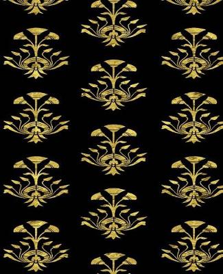 Cover of Egyptian Floral Pattern Gold Black School Composition Book 130 Pages