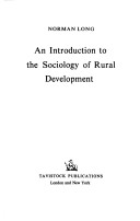 Book cover for Introduction to the Sociology of Rural Development