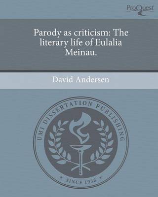 Book cover for Parody as Criticism