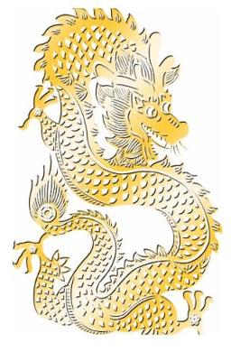 Cover of 2019 Weekly Planner Golden Dragon Chinese Zodiac Symbol 134 Pages