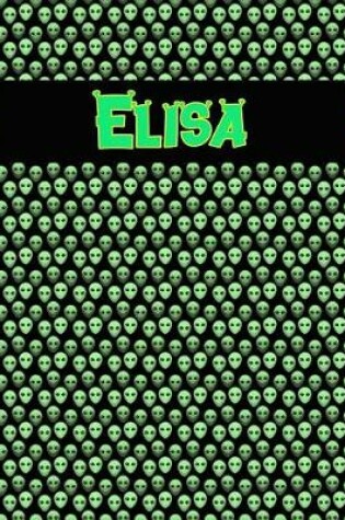 Cover of 120 Page Handwriting Practice Book with Green Alien Cover Elisa